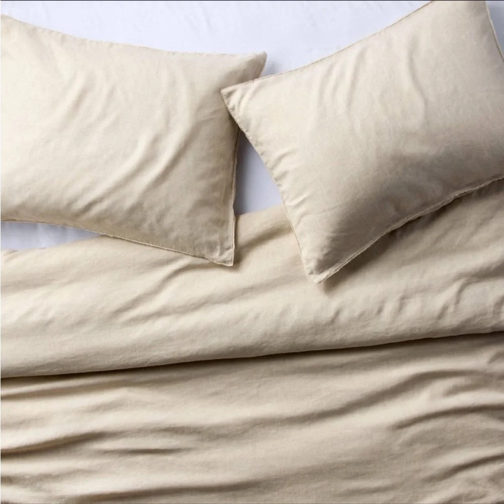 NWT Full/Queen 100% Linen Duvet Set Natural- Casaluna